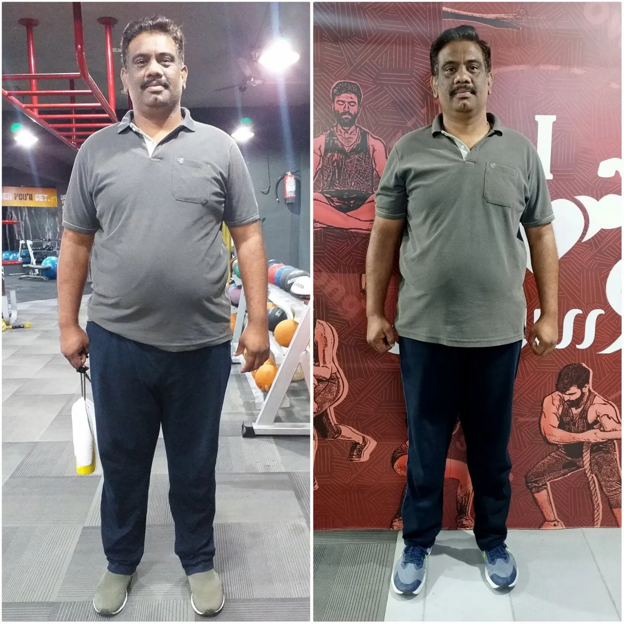Fitness9 member K. Sudhakar — lost 15 kg body transformation