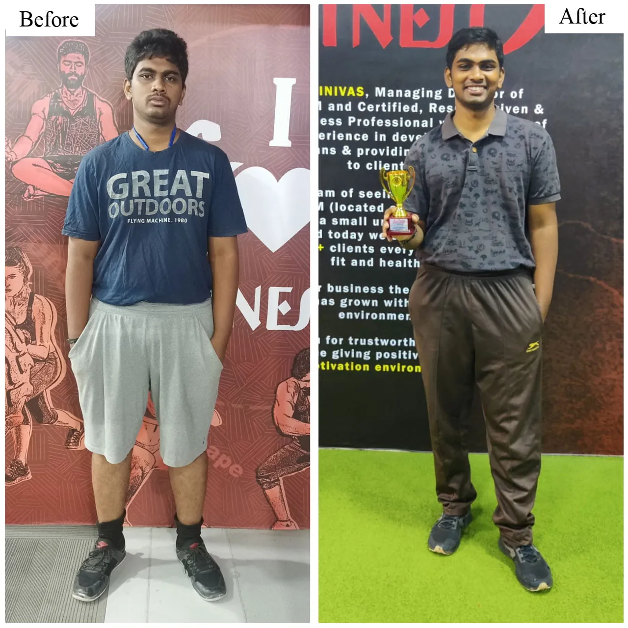 Fitness9 member Srikanth — lost 11 kg body transformation